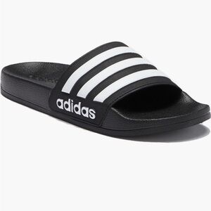 Adidas Black and White Striped Slides toddler size 11